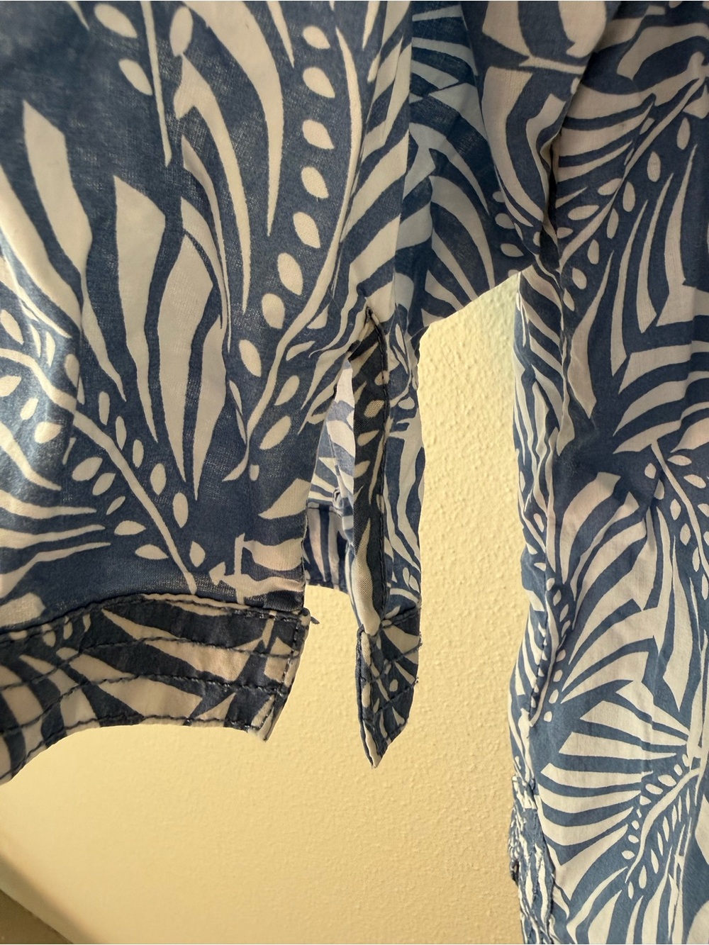 Talbots 3X Blue and White Printed Women's Tunic Top 100% Cotton - Picture 4 of 5